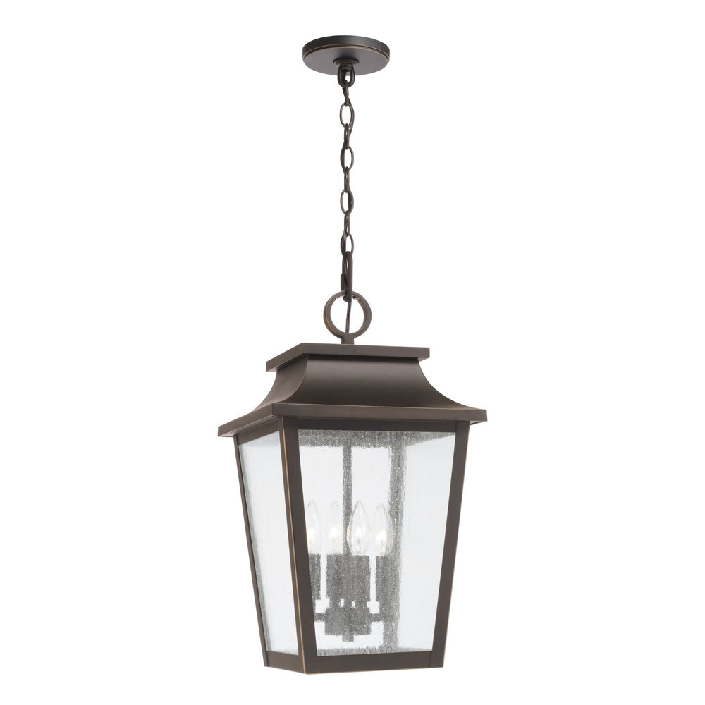 Capital Lighting - Four Light Outdoor Hanging Lantern - Chandler - Oiled Bronze- Union Lighting Luminaires Decor