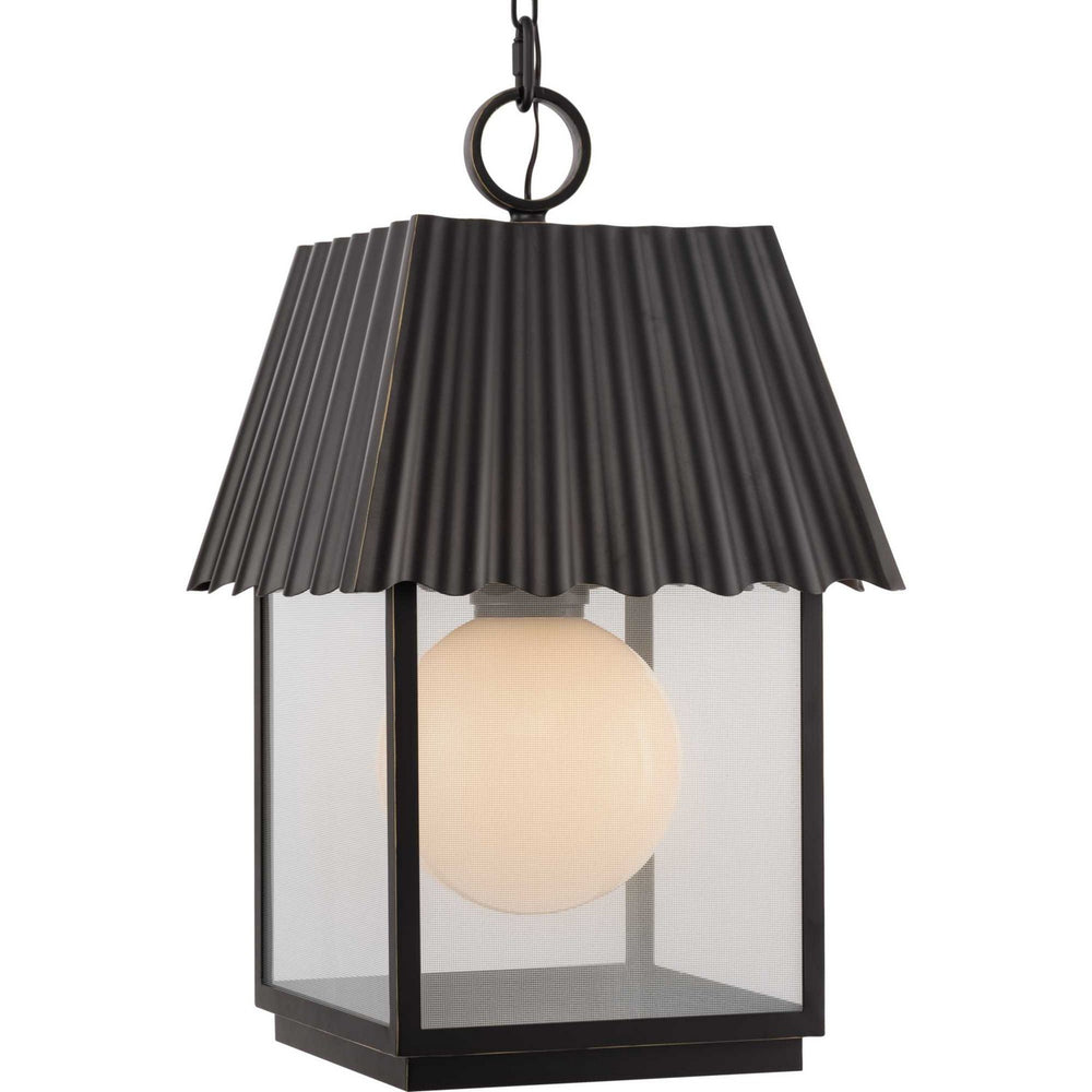 Progress Canada - One Light Outdoor Hanging Lantern - Point Dume-Hook Pond - Oil Rubbed Bronze- Union Lighting Luminaires Decor
