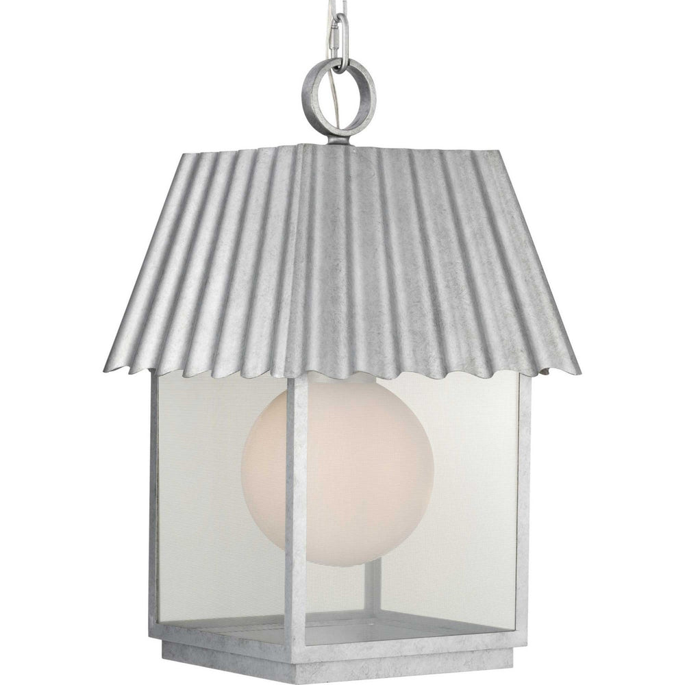 Progress Canada - One Light Outdoor Hanging Lantern - Point Dume-Hook Pond - Galvanized- Union Lighting Luminaires Decor