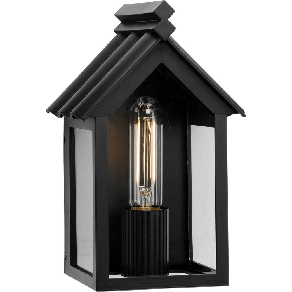 Progress Canada - One Light Outdoor Wall Lantern - Point Dume-Dunemere - Matte Black- Union Lighting Luminaires Decor