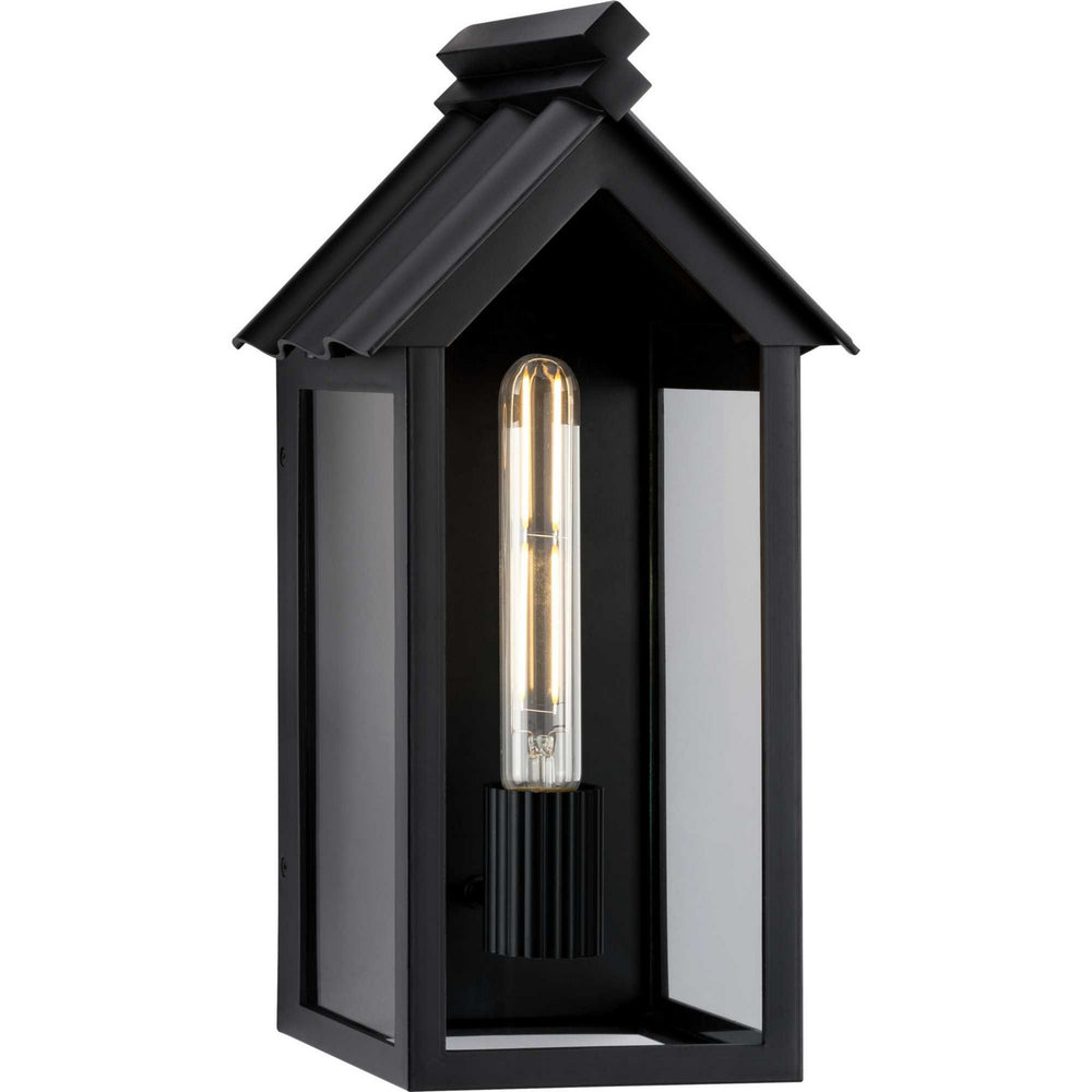 Progress Canada - One Light Outdoor Wall Lantern - Point Dume-Dunemere - Matte Black- Union Lighting Luminaires Decor