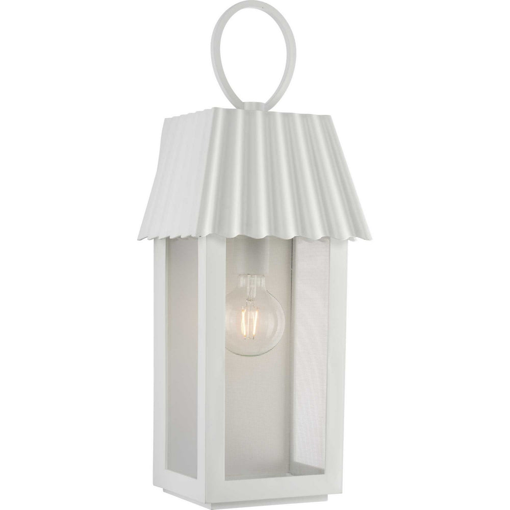 Progress Canada - One Light Outdoor Wall Lantern - Point Dume-Hook Pond - Shelter White- Union Lighting Luminaires Decor