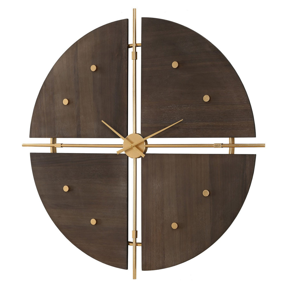 Uttermost - Wall Clock - Walnut Elegance - Metallic Gold- Union Lighting Luminaires Decor