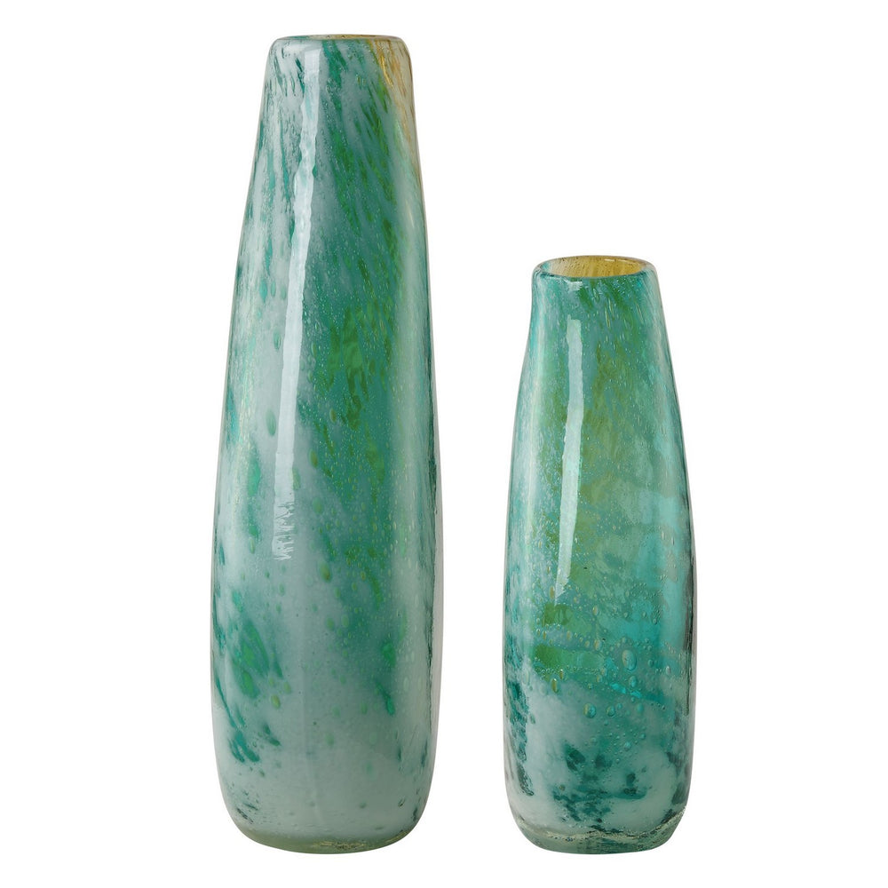Uttermost - Vases, S/2 - High Tide - Exquisite Teal, Amber, And Gold- Union Lighting Luminaires Decor
