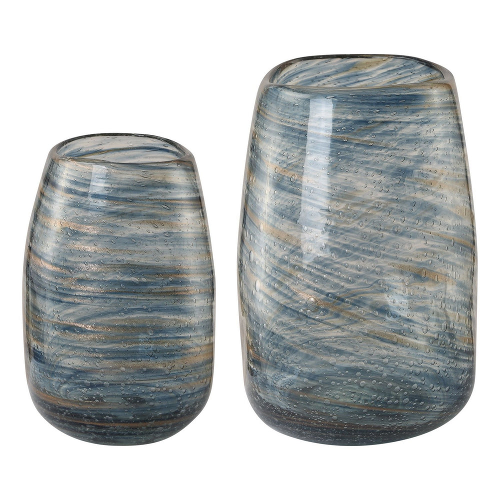Uttermost - Vases, S/2 - Aurora - Blue And Gold- Union Lighting Luminaires Decor