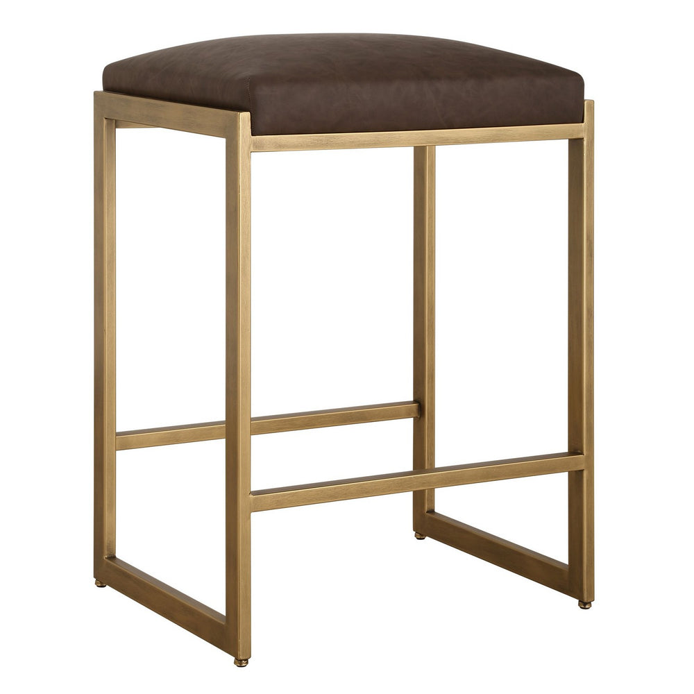 Uttermost - Counter Stool - Atticus - Antique Brushed Brass- Union Lighting Luminaires Decor