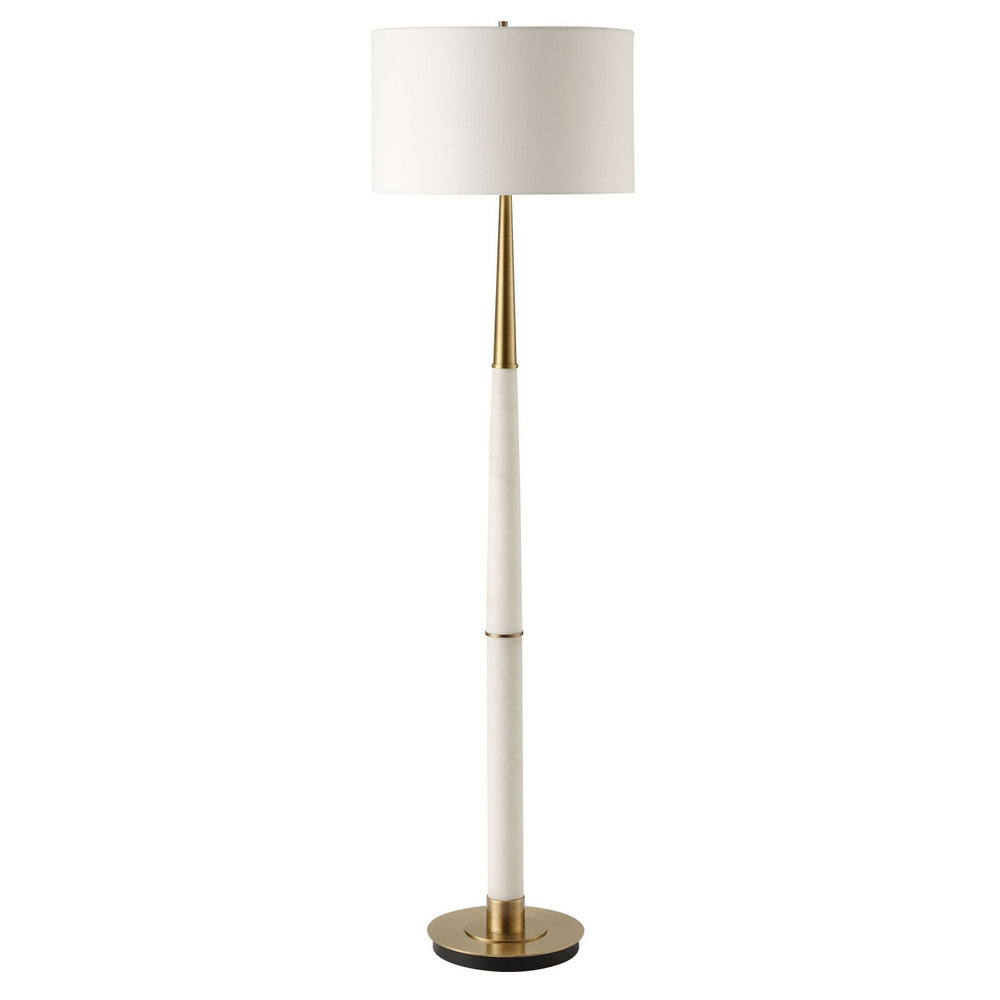 Uttermost - One Light Floor Lamp - Faro - Brushed Antique Brass- Union Lighting Luminaires Decor