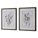 Uttermost - Framed Prints, S/2 - Delicate Flowers - Dark Wood Grain- Union Lighting Luminaires Decor