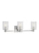 Generation Lighting Canada - Three Light Wall / Bath - Lando - Brushed Steel- Union Lighting Luminaires Decor