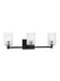 Generation Lighting Canada - Three Light Wall / Bath - Lando - Midnight Black- Union Lighting Luminaires Decor