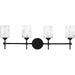 Quoizel - Four Light Bath - Aria - Matte Black- Union Lighting Luminaires Decor