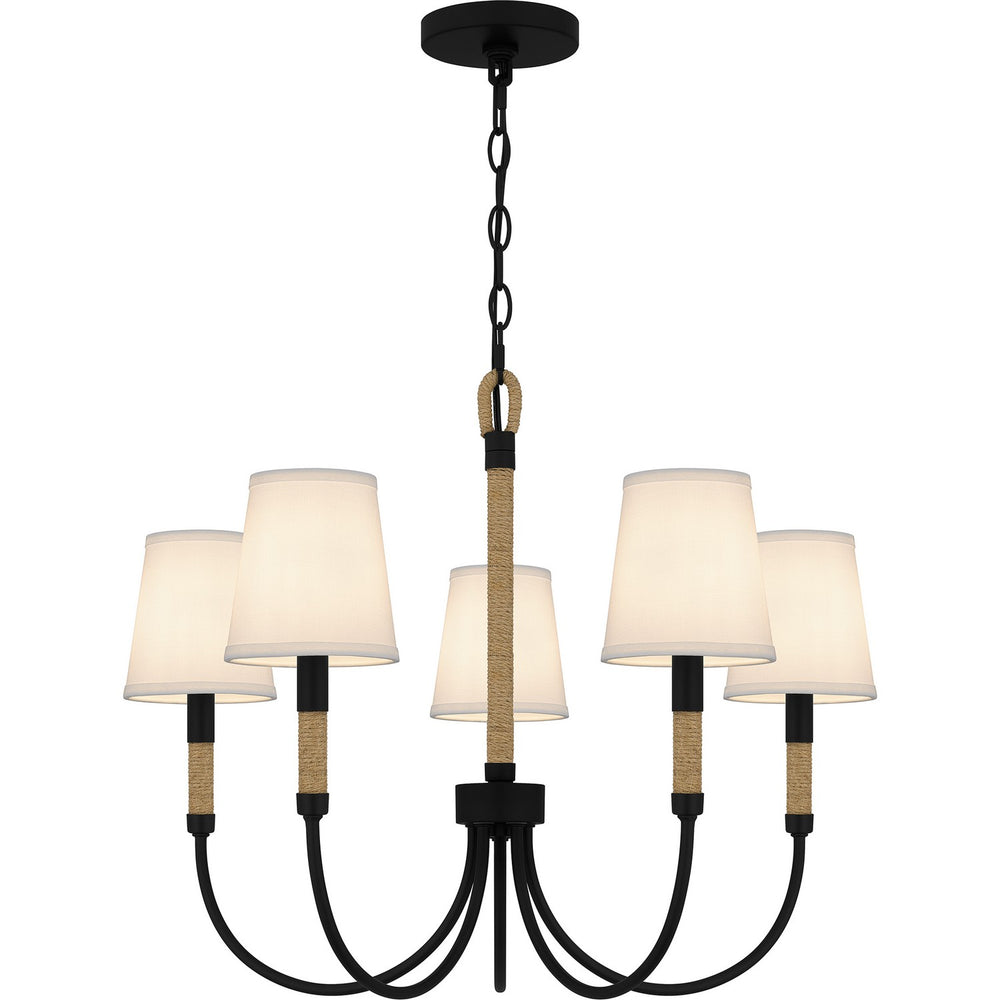 Quoizel - Five Light Chandelier - Bayside - Matte Black- Union Lighting Luminaires Decor