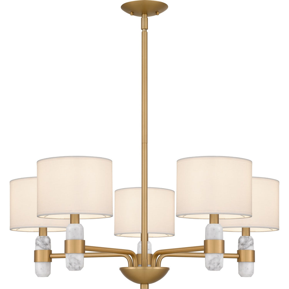 Quoizel - Five Light Chandelier - Kimberly - Brushed Weathered Brass- Union Lighting Luminaires Decor