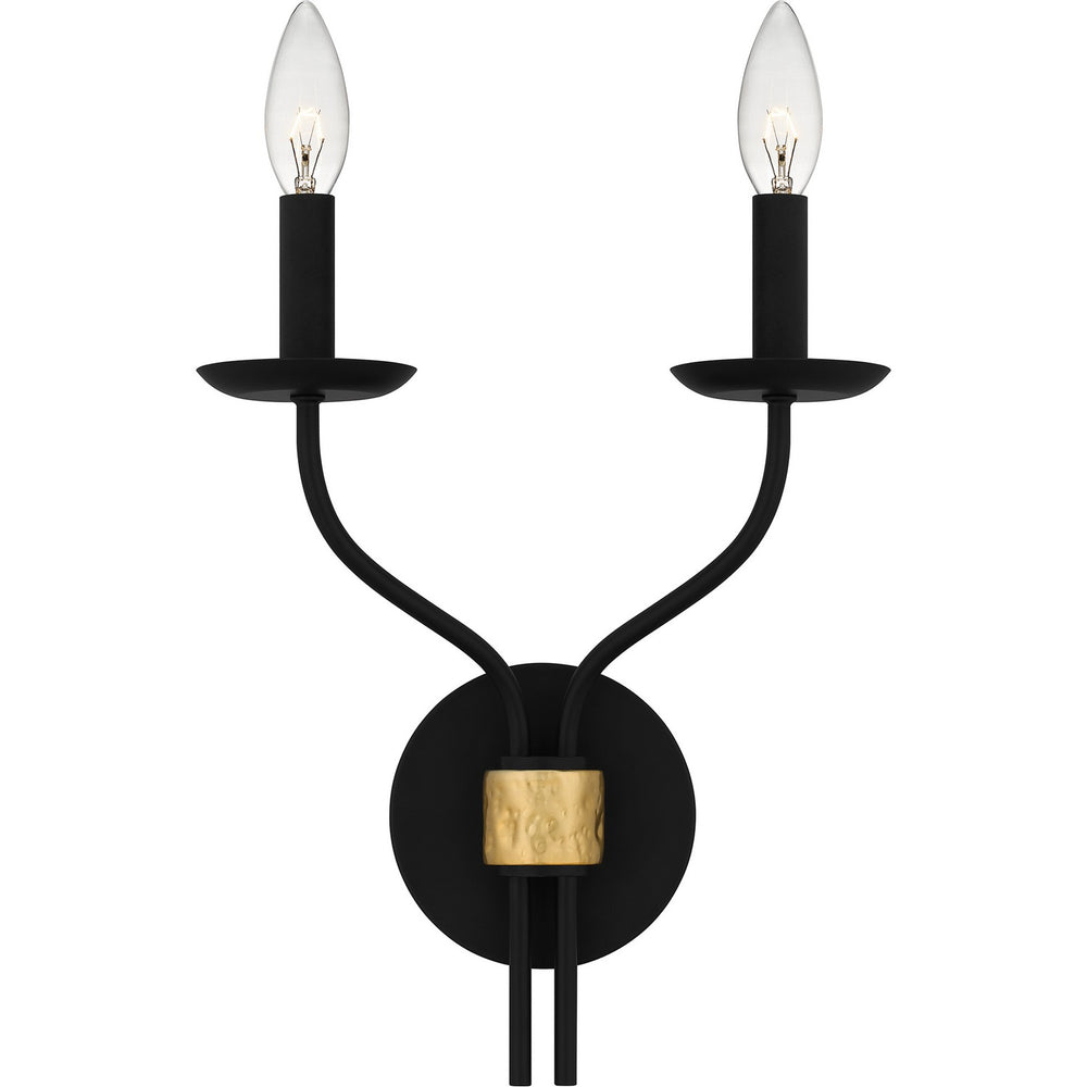 Quoizel - Two Light Wall Sconce - Margaret - Matte Black- Union Lighting Luminaires Decor