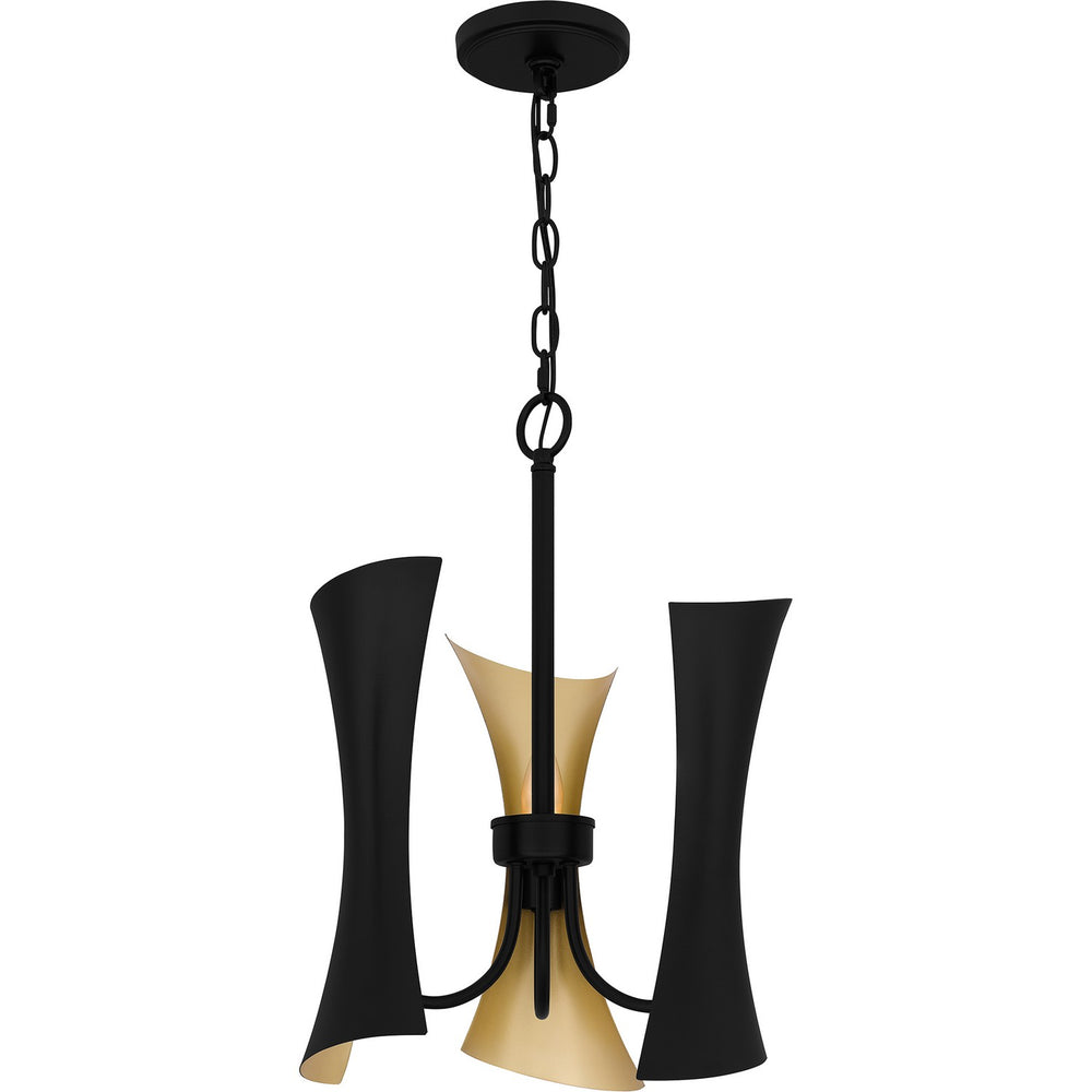 Quoizel - Three Light Pendant - Myla - Matte Black- Union Lighting Luminaires Decor