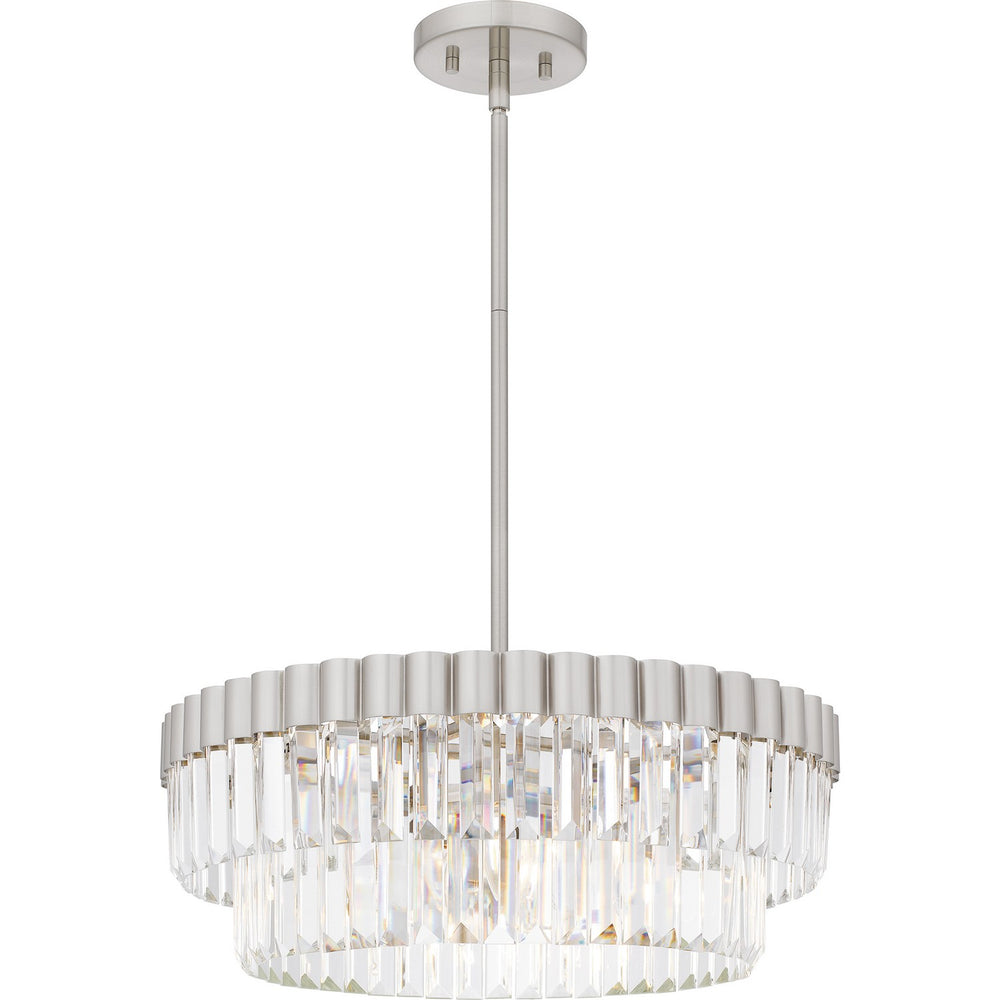 Quoizel - Four Light Pendant - Quoizel Pendant - Brushed Nickel- Union Lighting Luminaires Decor