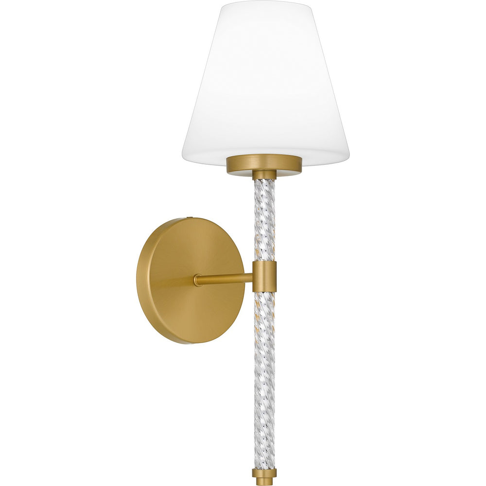 Quoizel - One Light Wall Sconce - Quoizel Wood - Brushed Gold- Union Lighting Luminaires Decor