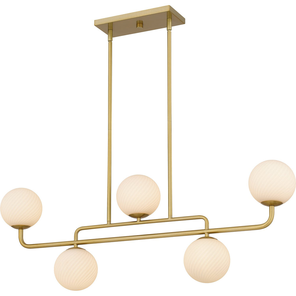 Quoizel - Five Light Linear Chandelier - Regis - Brushed Gold- Union Lighting Luminaires Decor