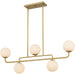 Quoizel - Five Light Linear Chandelier - Regis - Brushed Gold- Union Lighting Luminaires Decor