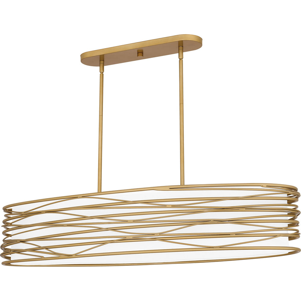 Quoizel - Five Light Linear Chandelier - Spiral - Light Gold- Union Lighting Luminaires Decor