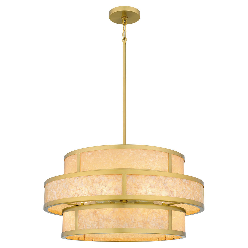 Quoizel - Six Light Pendant - Stoneland - Brushed Gold- Union Lighting Luminaires Decor