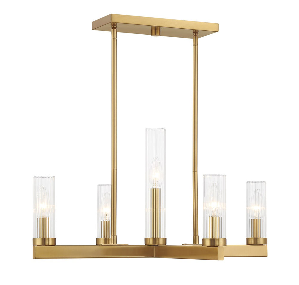 Savoy House - Five Light Chandelier - Carina - Warm Brass- Union Lighting Luminaires Decor