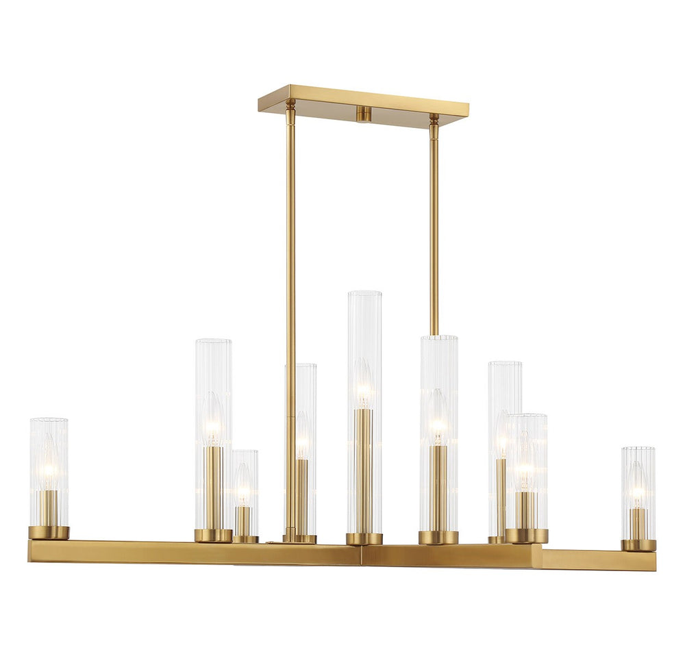 Savoy House - Nine Light Chandelier - Carina - Warm Brass- Union Lighting Luminaires Decor