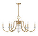 Savoy House - Six Light Chandelier - Bergdorf - Warm Brass- Union Lighting Luminaires Decor