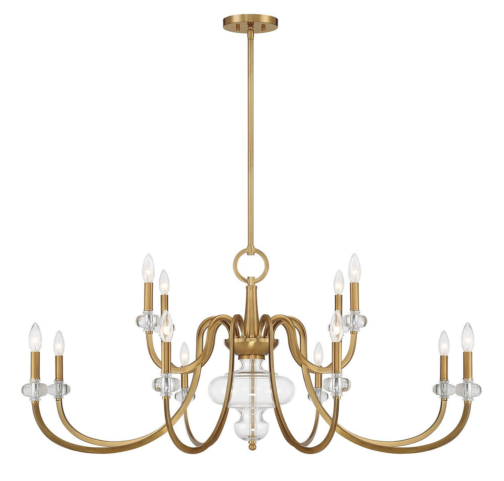 Savoy House - 12 Light Chandelier - Bergdorf - Warm Brass- Union Lighting Luminaires Decor