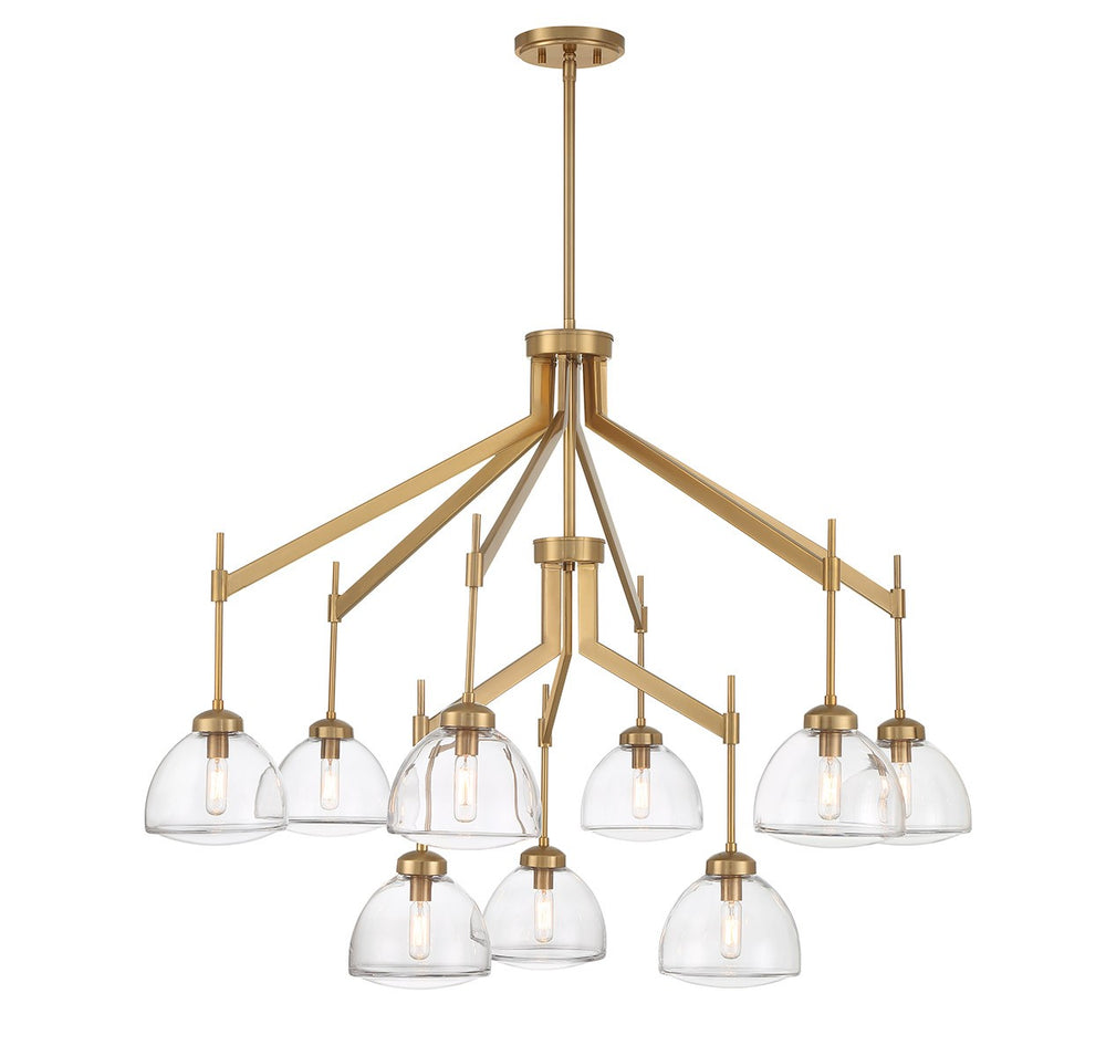 Savoy House - Nine Light Chandelier - Corbin - Warm Brass- Union Lighting Luminaires Decor