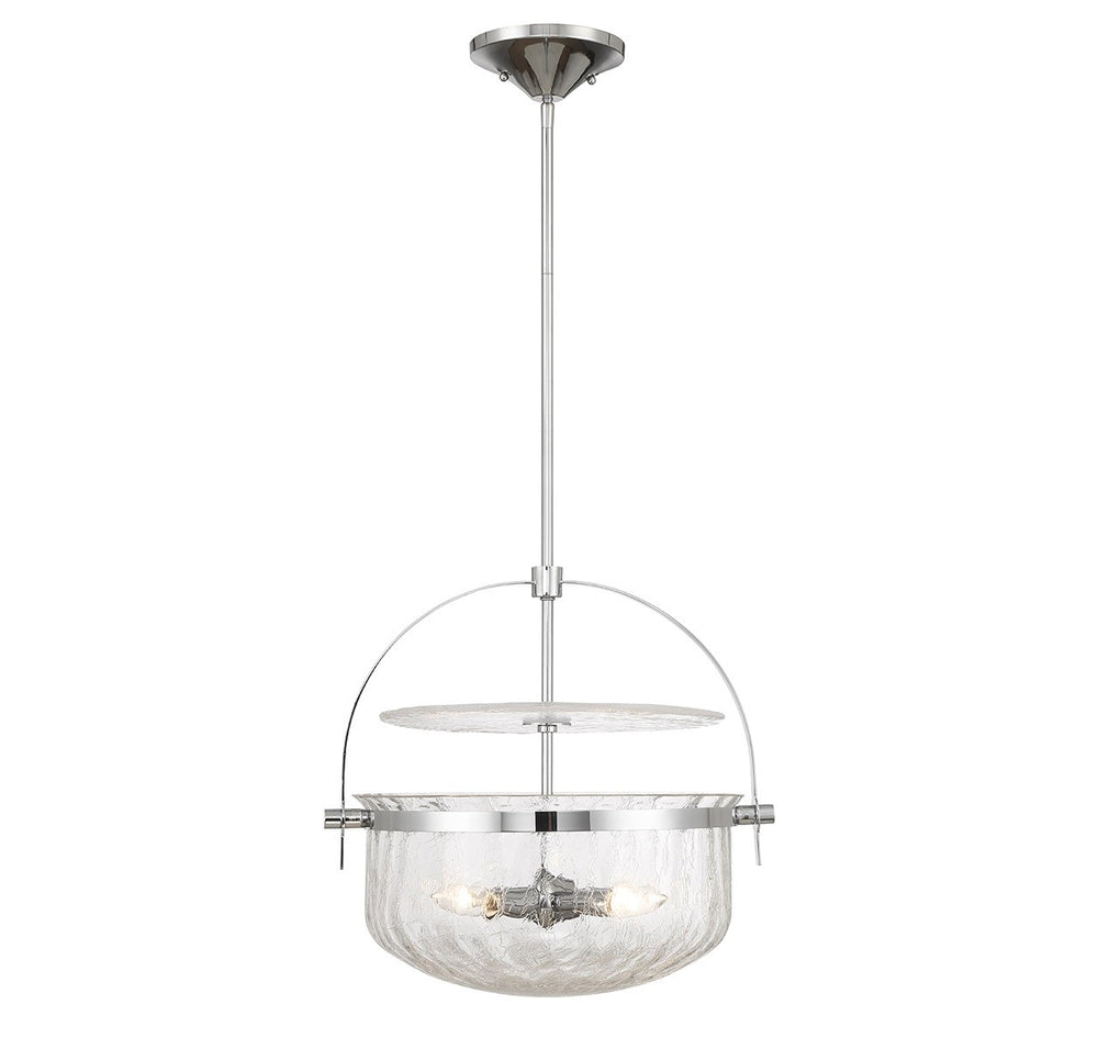 Savoy House - Four Light Convertible Semi-Flush/Pendant - Denmar - Polished Chrome- Union Lighting Luminaires Decor
