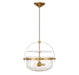 Savoy House - Four Light Convertible Semi-Flush/Pendant - Denmar - Warm Brass- Union Lighting Luminaires Decor