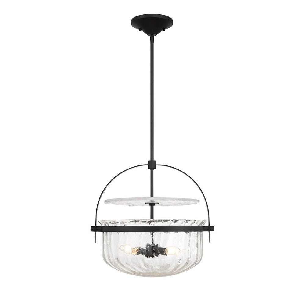 Savoy House - Four Light Convertible Semi-Flush/Pendant - Denmar - Matte Black- Union Lighting Luminaires Decor