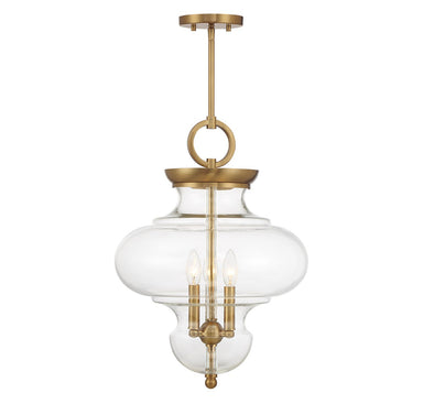 Savoy House Canada - Three Light Pendant - Bergdorf - Warm Brass- Union Lighting Luminaires Decor