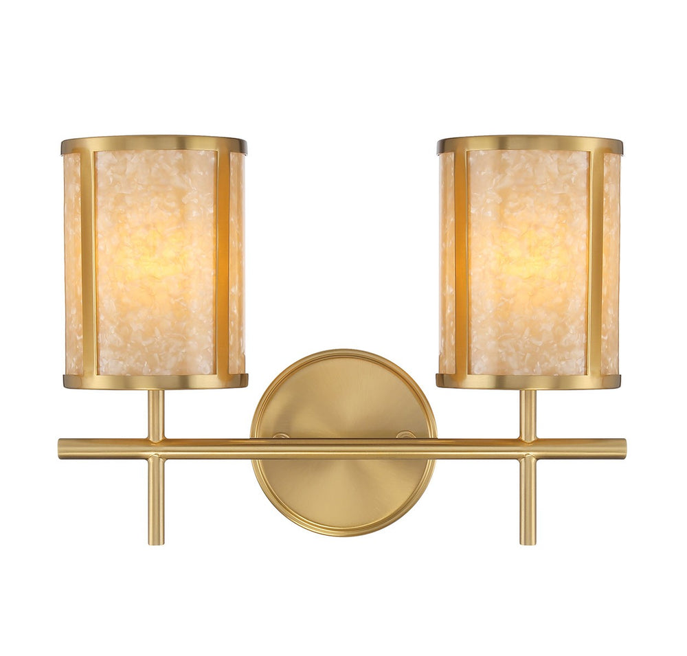 Savoy House - Two Light Bathroom Vanity - Camden - Warm Brass- Union Lighting Luminaires Decor