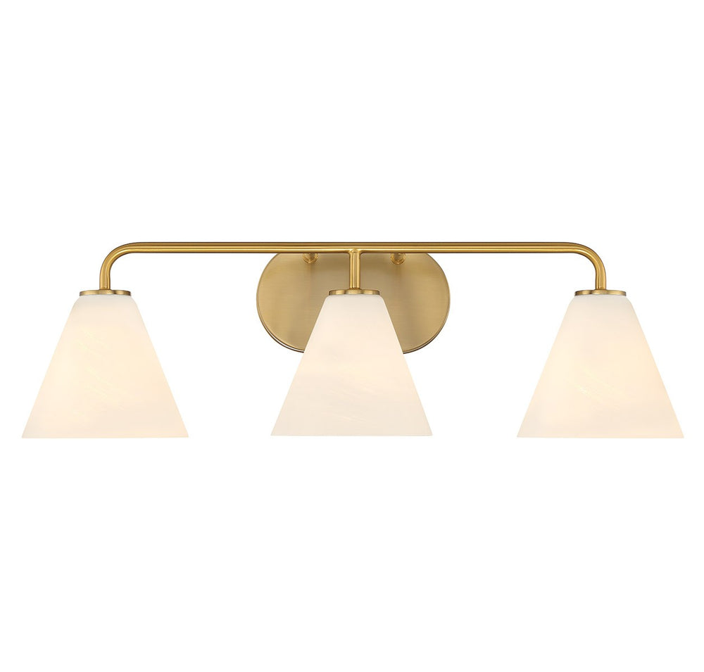 Savoy House - Three Light Bathroom Vanity - Blair - Warm Brass- Union Lighting Luminaires Decor