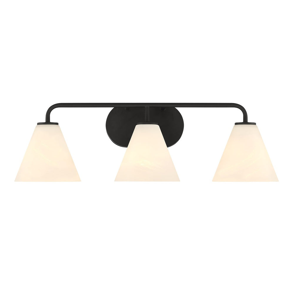 Savoy House - Three Light Bathroom Vanity - Blair - Matte Black- Union Lighting Luminaires Decor