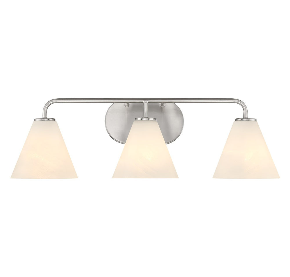 Savoy House - Three Light Bathroom Vanity - Blair - Satin Nickel- Union Lighting Luminaires Decor