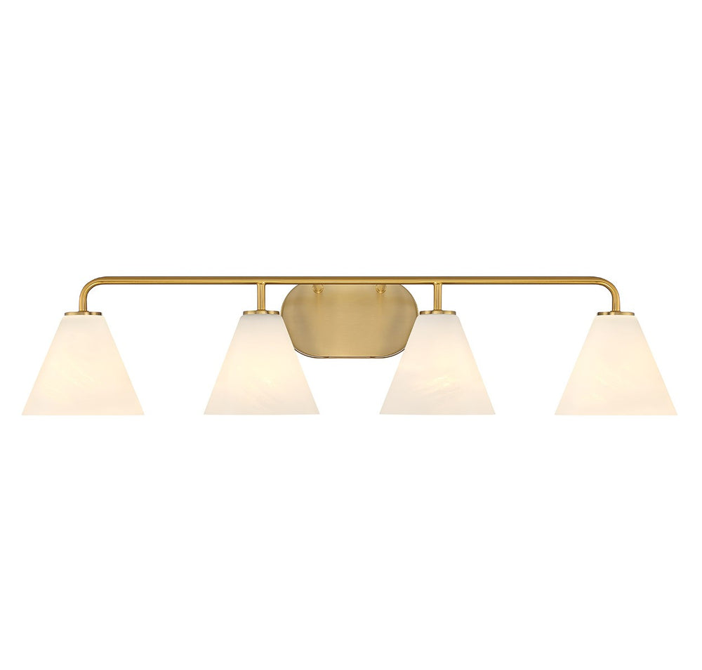 Savoy House - Four Light Bathroom Vanity - Blair - Warm Brass- Union Lighting Luminaires Decor