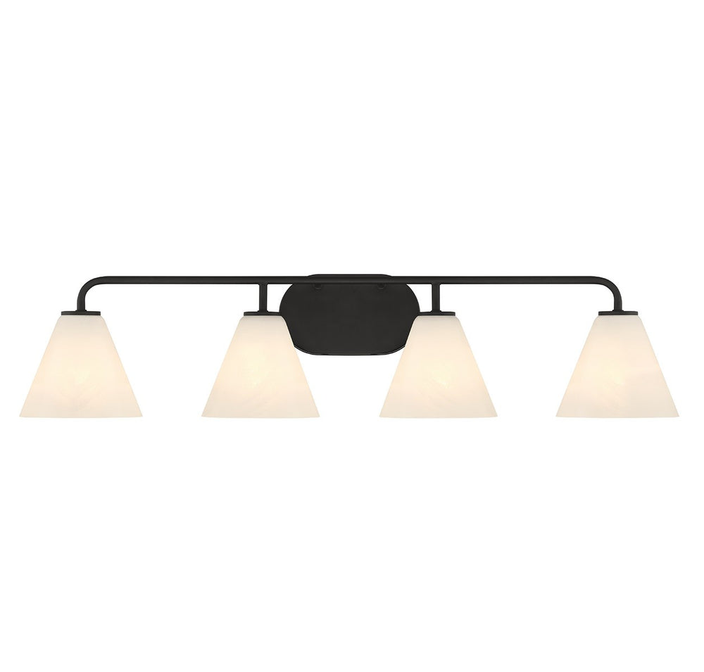 Savoy House - Four Light Bathroom Vanity - Blair - Matte Black- Union Lighting Luminaires Decor