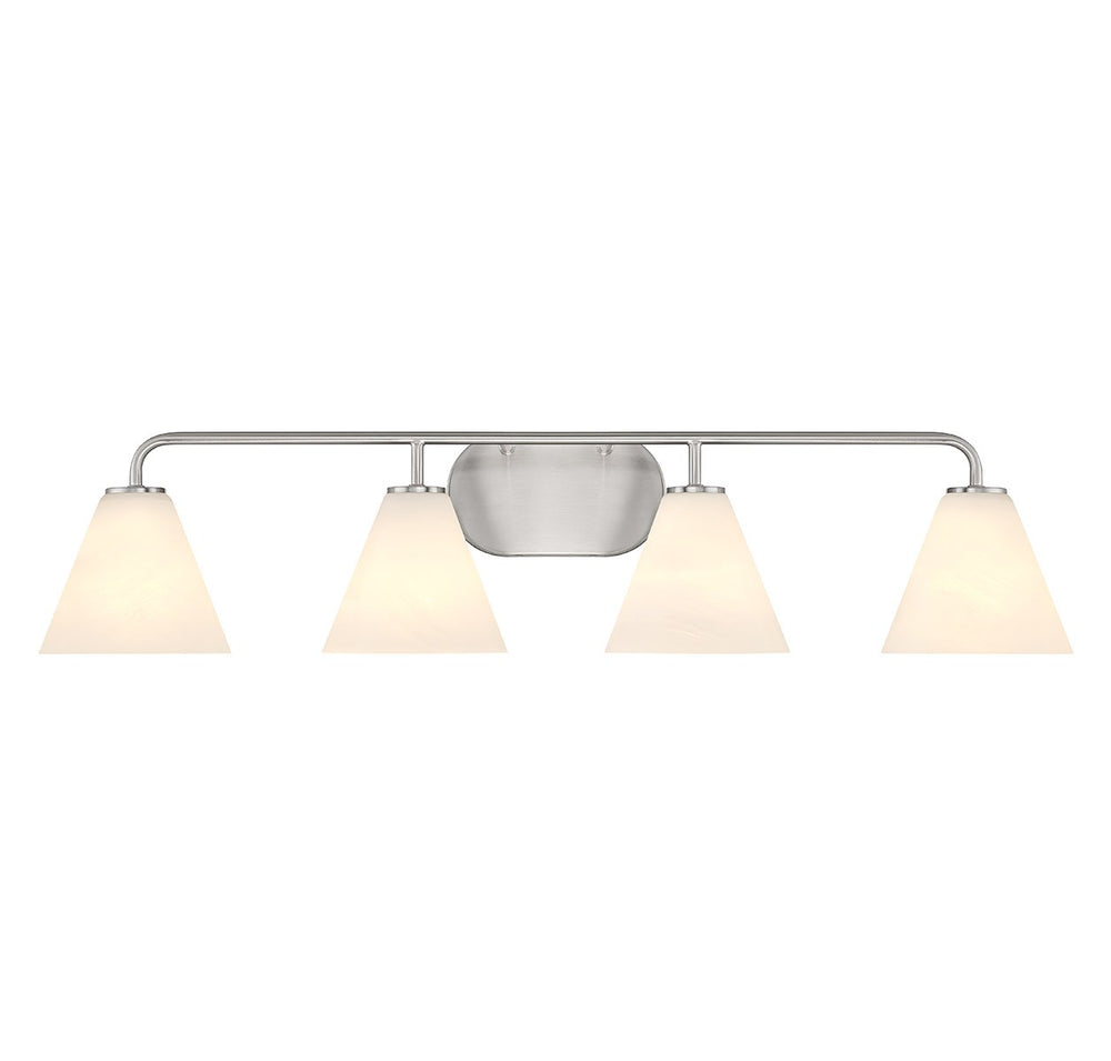 Savoy House - Four Light Bathroom Vanity - Blair - Satin Nickel- Union Lighting Luminaires Decor