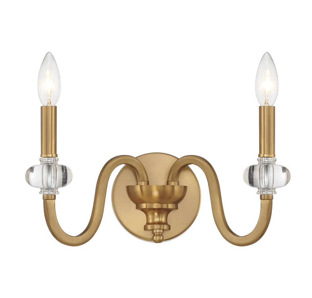 Savoy House - Two Light Wall Sconce - Bergdorf - Warm Brass- Union Lighting Luminaires Decor