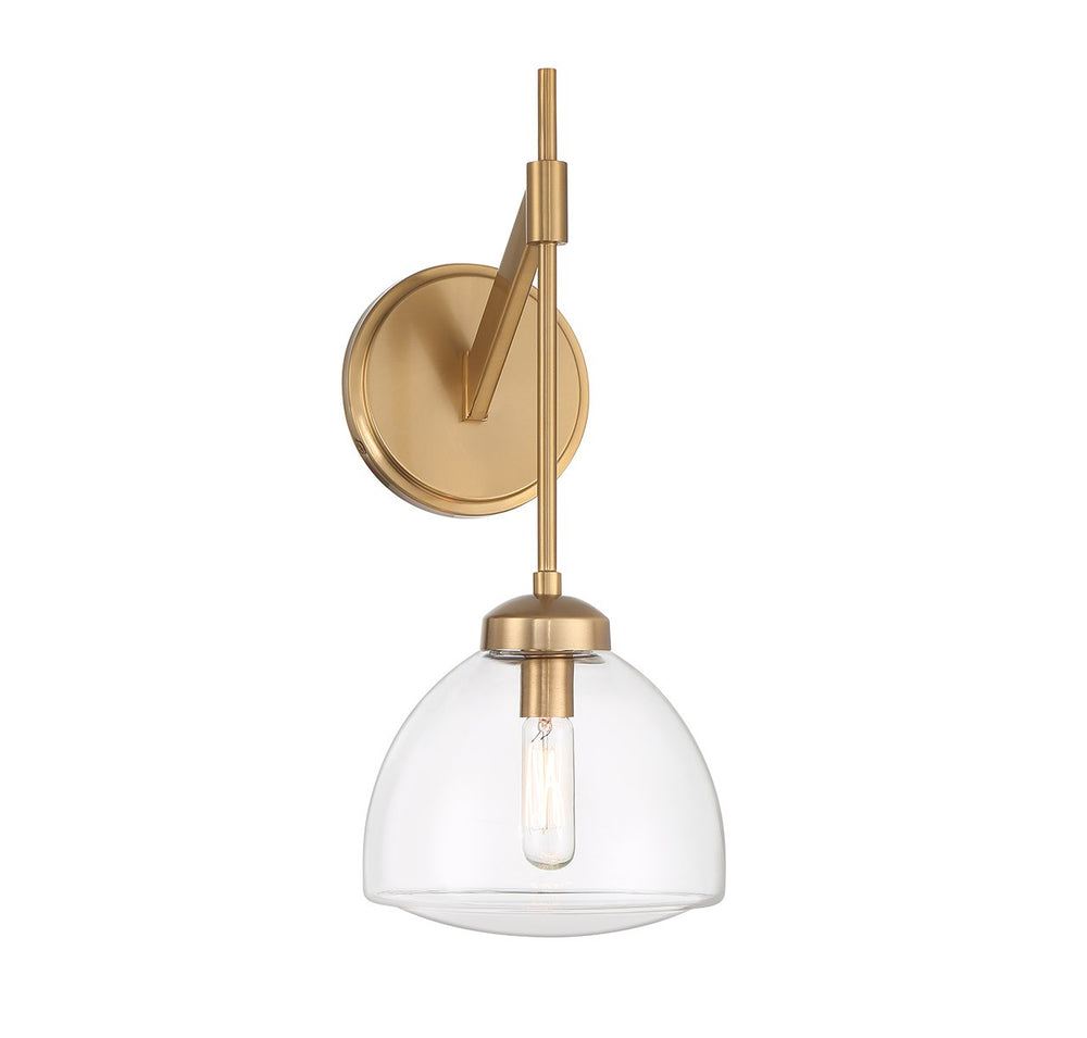Savoy House - One Light Wall Sconce - Corbin - Warm Brass- Union Lighting Luminaires Decor