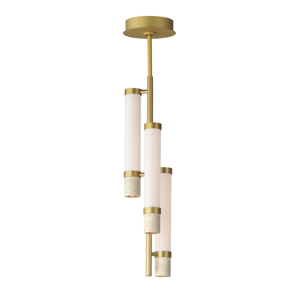 ET2 - LED Pendant - Travertine - Travertine / Gold- Union Lighting Luminaires Decor