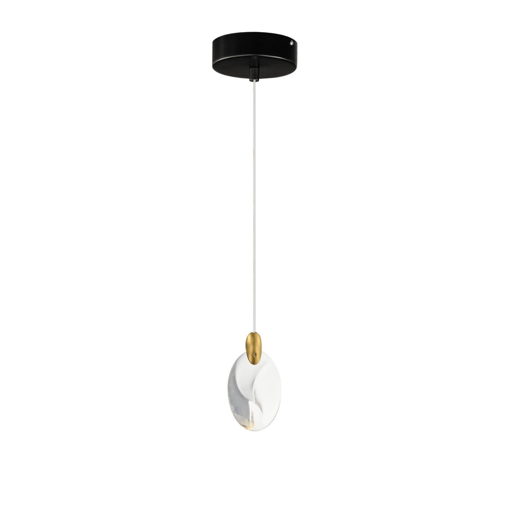 ET2 - LED Pendant - Pebble - Black / Polished Gold- Union Lighting Luminaires Decor