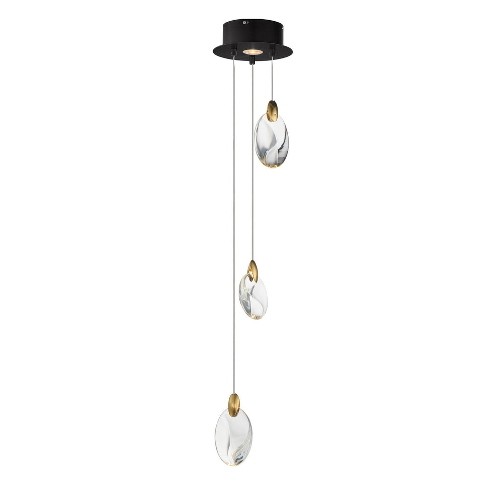 ET2 - LED Pendant - Pebble - Black / Polished Gold- Union Lighting Luminaires Decor