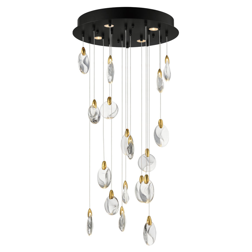 ET2 - LED Pendant - Pebble - Black / Polished Gold- Union Lighting Luminaires Decor