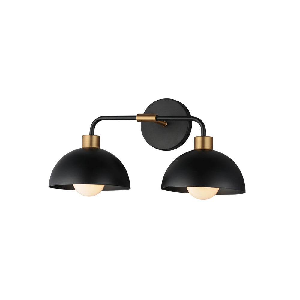 Maxim - Two Light Wall Sconce - Thelonious - Black / Natural Aged Brass- Union Lighting Luminaires Decor