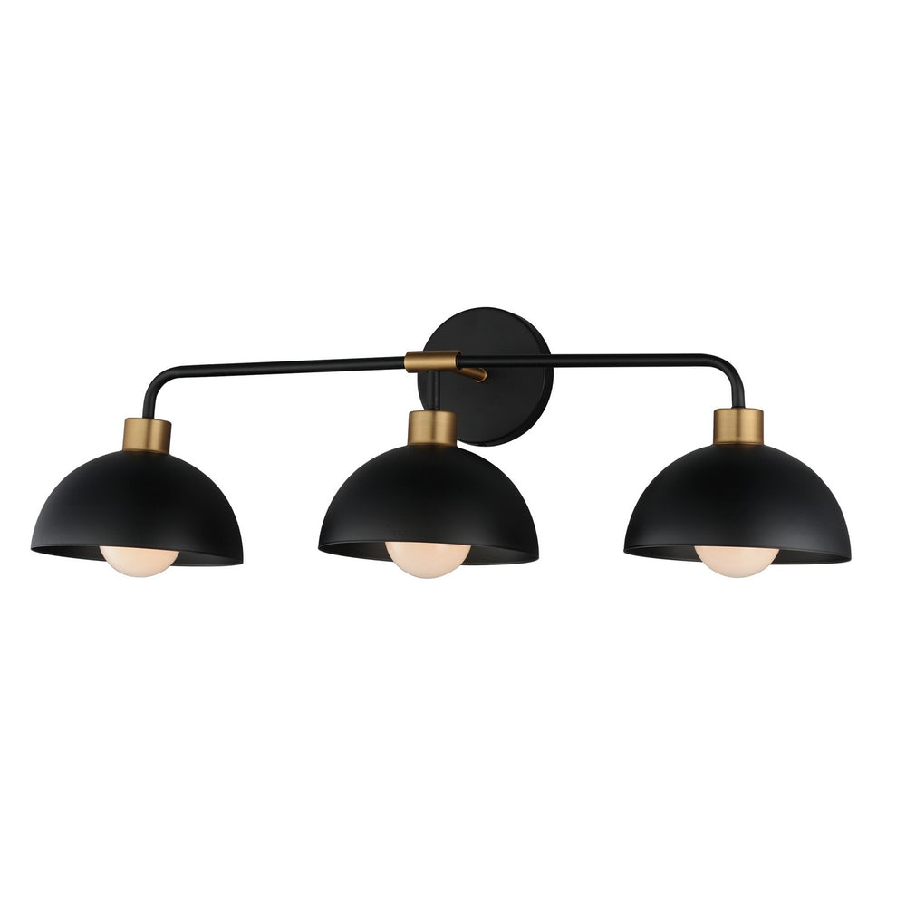 Maxim - Three Light Bath Vanity - Thelonious - Black / Natural Aged Brass- Union Lighting Luminaires Decor