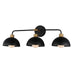 Maxim - Three Light Bath Vanity - Thelonious - Black / Natural Aged Brass- Union Lighting Luminaires Decor